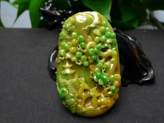 100 Natural Jade A Goods Hand - Carved Three - Color Landscape Jade 832
