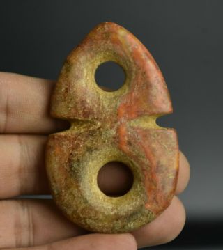 2.  6 " Old Chinese Hongshan Culture Jade Stone Hand Carved Pendant Amulet