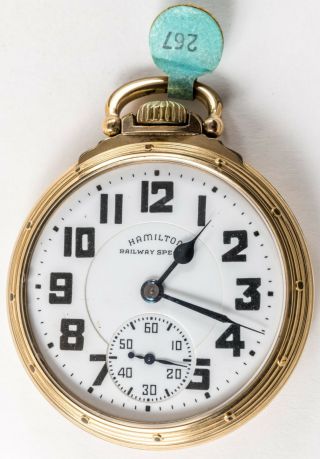 Hamilton 992b Railway Special 21j 16s Pocket Watch In Hamilton Case Running