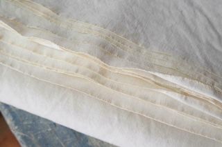 French Antique Linen Sheet Cream Linen Fabric King Size 121x87 " M76
