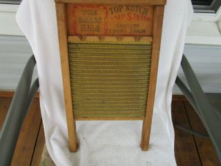 Antique Primitive National Washboard Co.  No 801 Brass King Old Wash Board