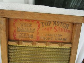 Antique Primitive National Washboard CO.  No 801 Brass King Old Wash Board 2