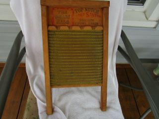 Antique Primitive National Washboard CO.  No 801 Brass King Old Wash Board 4