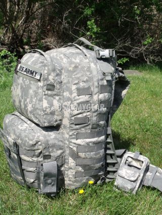 Us Army Acu Molle Rucksack With Frame Medium Military Backpack W.  Pouches