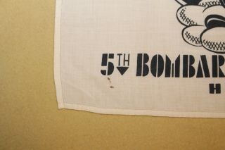 Vtg 1940s WWII 5th Bomb Group Bomber Barons Bombardment USAAF Banner Flag Scarf 6