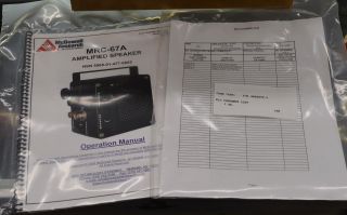 MILITARY MCDOWELL RESEARCH MRC - 67A AMPLIFIED SPEAKER & CABLE KIT 744781 - 801 5