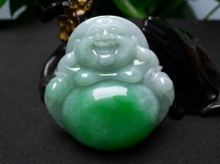 100 Natural Jade A Goods Hand - Carved Jade Buddha Pendant 811