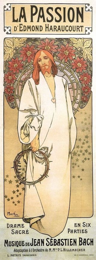 La Passion Art Nouveau Deco Print Alphonse Mucha 16x6 " Poster Jesus Christ
