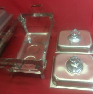 7 SET HOT FOOD WARMER display CATERING STAINLESS STEEL CHAFER CHAFING 4