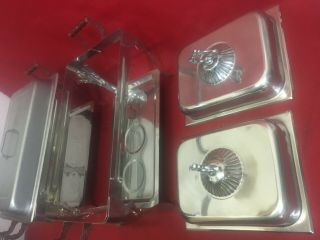 7 SET HOT FOOD WARMER display CATERING STAINLESS STEEL CHAFER CHAFING 8