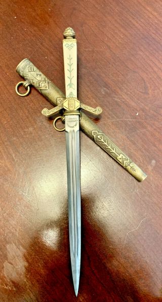 Extremely Rare Wwii German Latvian Officers Dagger And Scabbard.