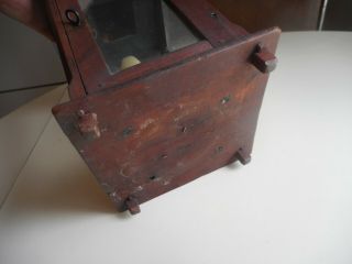 Early 19th Century American Painted Wood Barn Lantern.  Early Red Candle Lantern 9