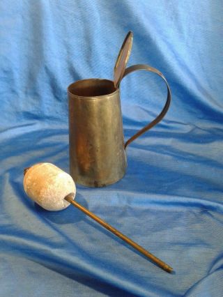 Antique Vintage BRASS Fireplace Kerosene Fire Pot Wood Starter Tool 2