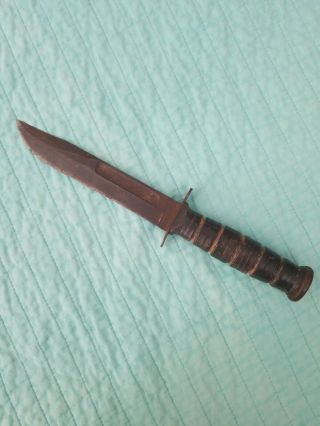Vintage Us Camillus Ny Military Fixed Blade Fighting Knife
