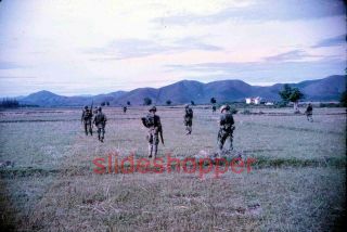 Slide Photo Vietnam War 101 Airborne Soldiers Heading Out For Combat Patrol 1968