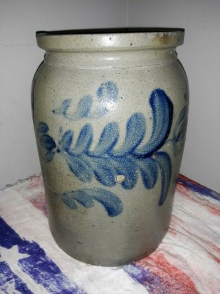 Antique Primitive 19th Century Salt / Pickle Crock 1 1/2 Gallon