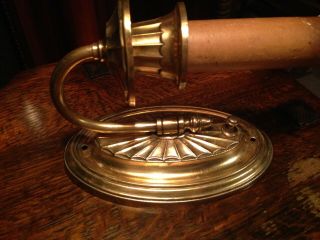 SET (3) Antique Vintage 1920 ' s Deco GOLD GILT BRASS ELECTRIC candle SCONCES pair 5