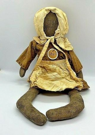 Primitive Retired 1892 Cloth Doll By Honey And Me Stuffed Doll 16 Inches