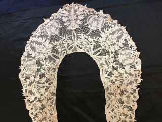 25” Elegant Tape Lace Collar.  Light Ivory. 6