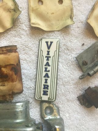 Antique Vintage Vitalaire Box Latch,  Metal Hinges With Paper Gaskets 3