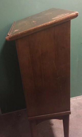 Vtg Antique Wooden Podium Pulpit Lectern Host Stand Funeral Register Slant Top 5