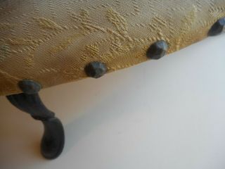 Antique hand made Upholstered HEART Foot Stool.  Rare unusual Heart shaped Stool 4