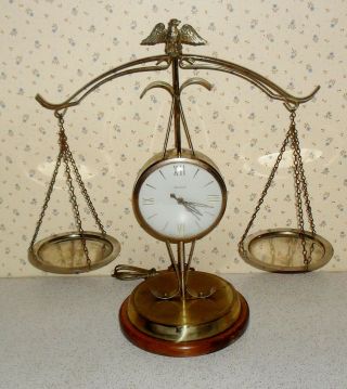 Vintage United Scale Of Justice Electric Balance Clock