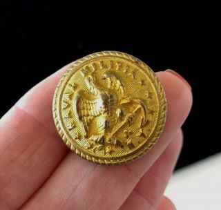 State Of York Naval Militia Brass Coat Button Eagle Waterbury