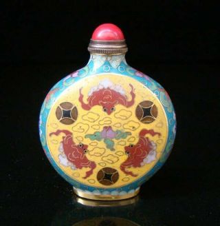 Collectibles 100 Handmade Painting Brass Cloisonne Enamel Snuff Bottles 022