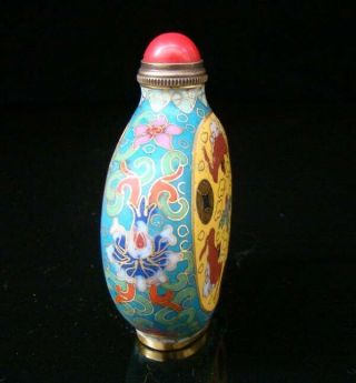 Collectibles 100 Handmade Painting Brass Cloisonne Enamel Snuff Bottles 022 5