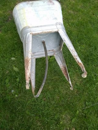 Vintage Galvanized WASH TUB on STAND w/WHEELS,  Garden Beer Cooler Wedding Decor 6