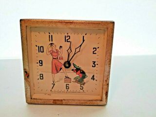 Rare Antique Black Americana Alarm Clock - Lux Clock Co.  Waterbury Conn.  Usa - Gc