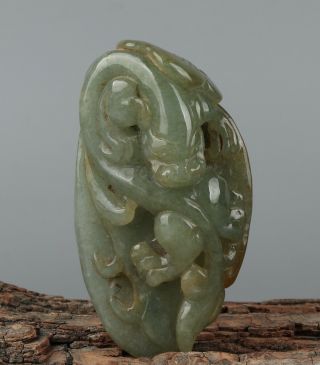 Chinese Exquisite Hand - Carved Brave Troops Carving Jadeite Jade Pendant