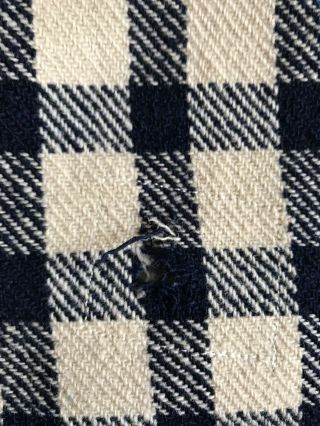 Early Antique Indigo Blue Homespun Wool Blanket Long Bolster Pillow Textile AAFA 6