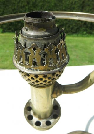 Antique Miller & Sons / Manhattan Brass Co Student Oil Lamp - spares or rest ' n 3