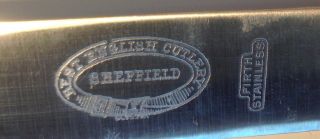 6 FIRTH STAINLESS Deco SUPERIOR CO Sheffield KNIVES Celluloid Butter Knife,  box 3