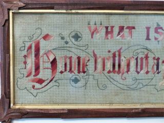 ANTIQUE 19th C PUNCHED PAPER MOTTO Sampler 