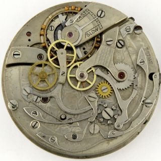 Swiss Split Seconds Chronograph Rattrapante Pocket Watch Movt 43mm