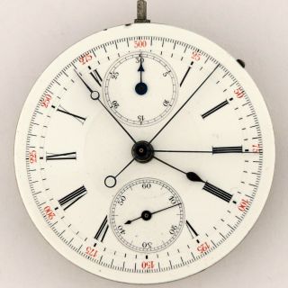 Swiss Split Seconds Chronograph Rattrapante Pocket Watch Movt 43mm 2