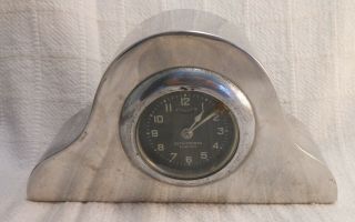 Rare Chrome Art Deco " Seth Thomas Electric " Hump Top Shelf Clock