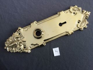Antique Vintage Door Knob Plate Escutcheon Skeleton Key Hole Old Detroit