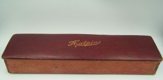A Rare Antique Late C19th Century Victorian Era Faux Leather " Hatpin " Box
