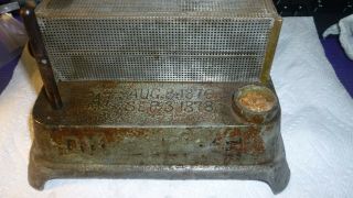 Antique Vintage Asw Mfg.  Co.  Kerosene Heater Stove 1876 Pat.  Date