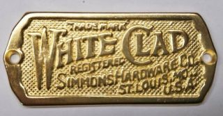 Polished Brass - Cast White Clad Ice Box Name Plate Nameplate Refrigerator Si.