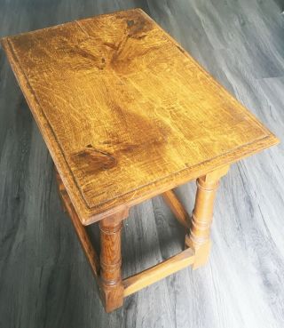 Antique Joint Stool Side Table English Oak Victorian Jacobean Revival Circa 1880 2
