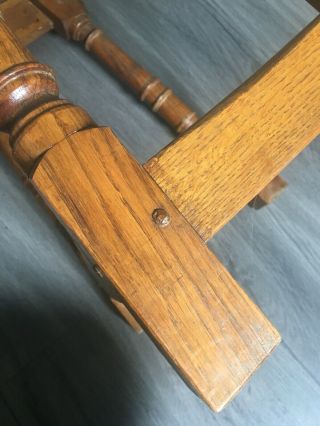 Antique Joint Stool Side Table English Oak Victorian Jacobean Revival Circa 1880 4