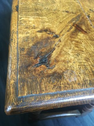 Antique Joint Stool Side Table English Oak Victorian Jacobean Revival Circa 1880 8