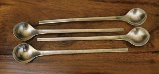 Set Of 4 Georg Jensen Tuja/tanaquil Stainless Steel Long Handle Spoons