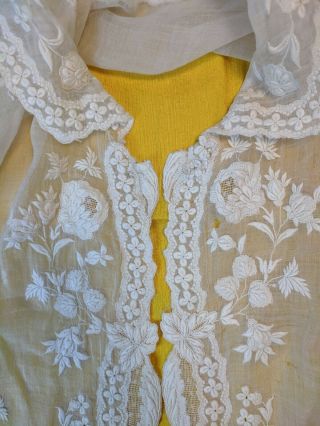 Antique Whitework Embroidered Shawl / Caplet 6