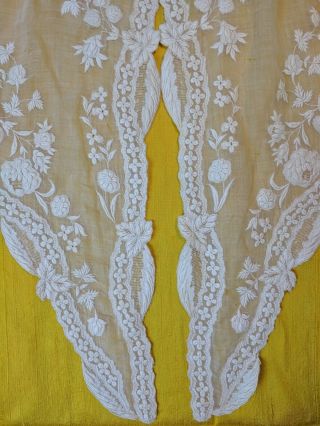 Antique Whitework Embroidered Shawl / Caplet 7